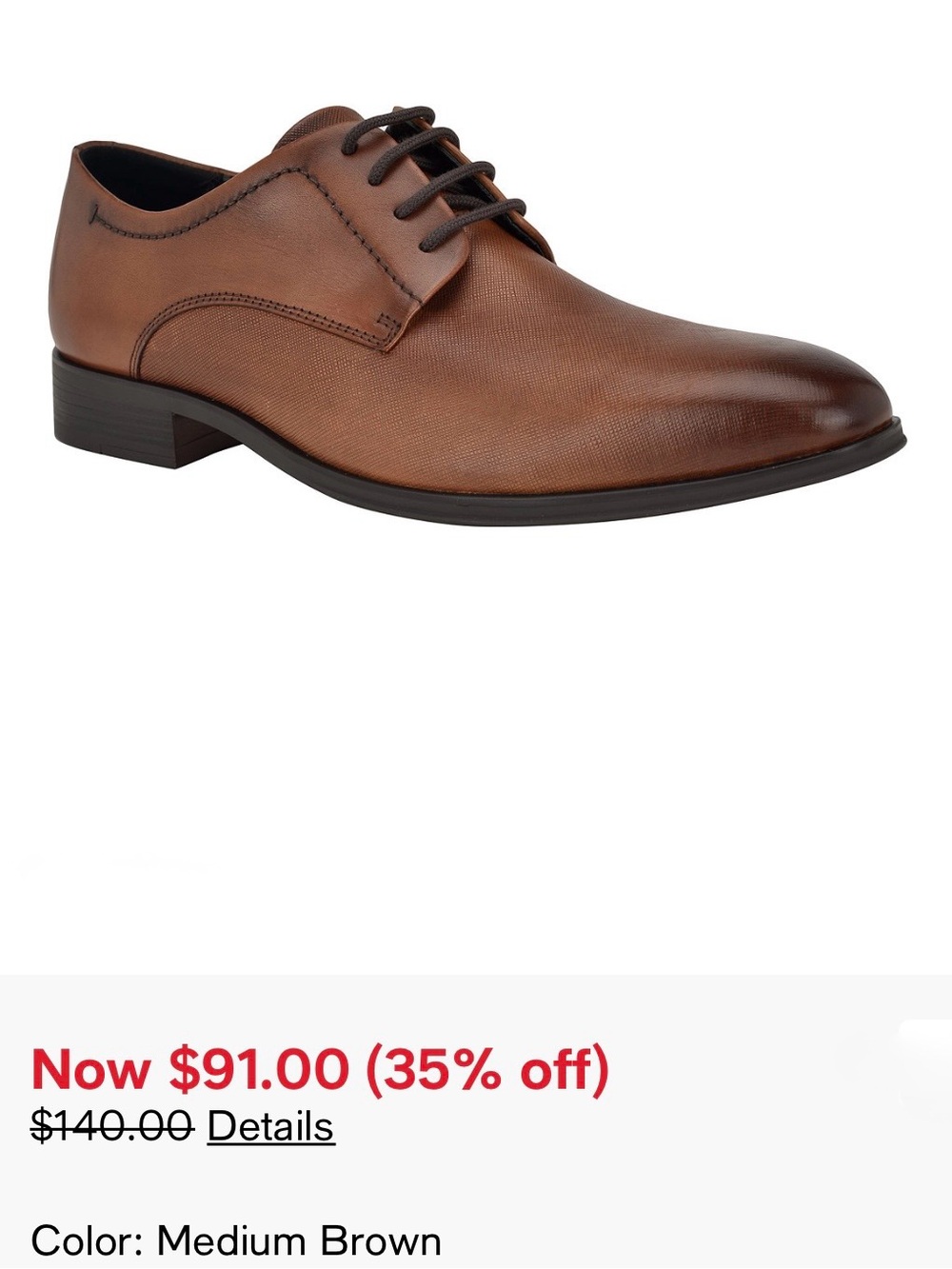 Men's Medium Brown Leather Dress Shoes Men's Dearl Lace-Up Dress Loafers